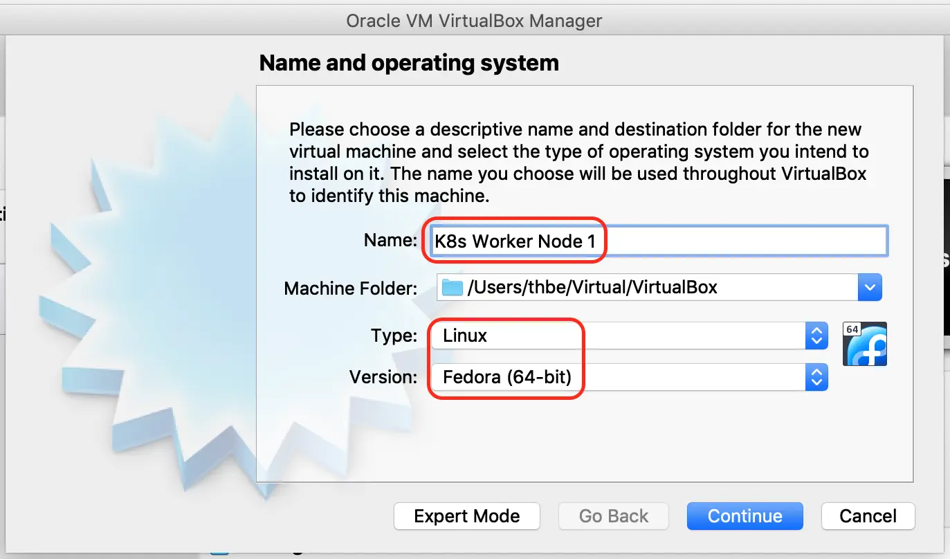 VirtualBox create worker node VM