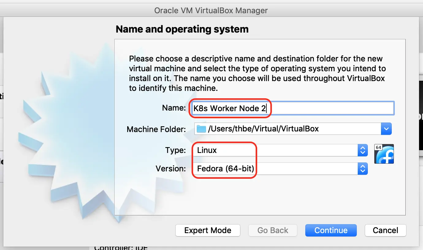 VirtualBox create worker node VM